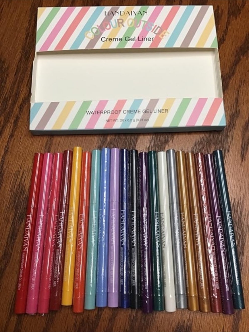 20 Pc Rainbow Colorful Cream Gel Eyeliner Makeup Eyeshadow Waterproof